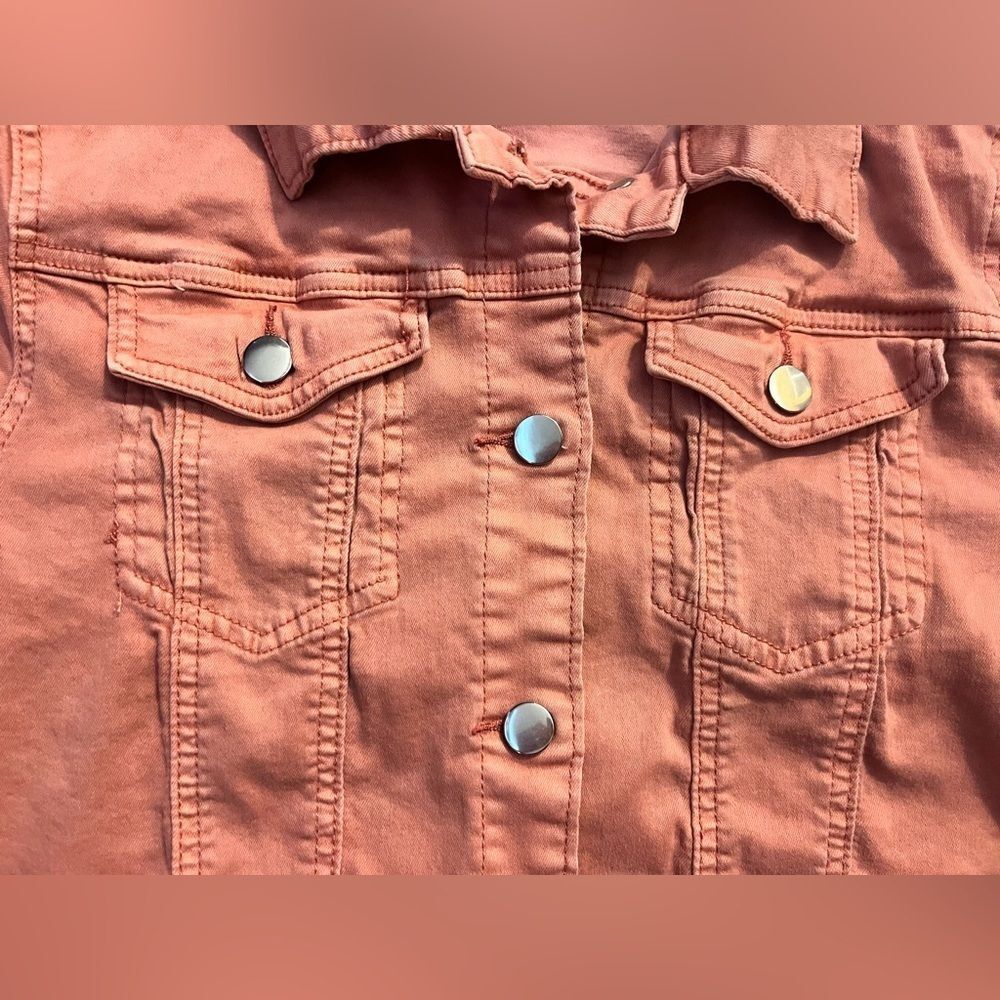 Coco+Carmen Women's Pink Tone Cotton Blend Button Up Jacket w Pockets Size S/M - Picture 4 of 15